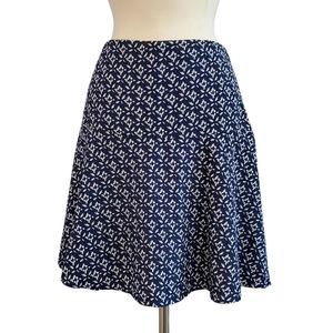 LRL Navy Blue and White Skater Skirt Size 8P